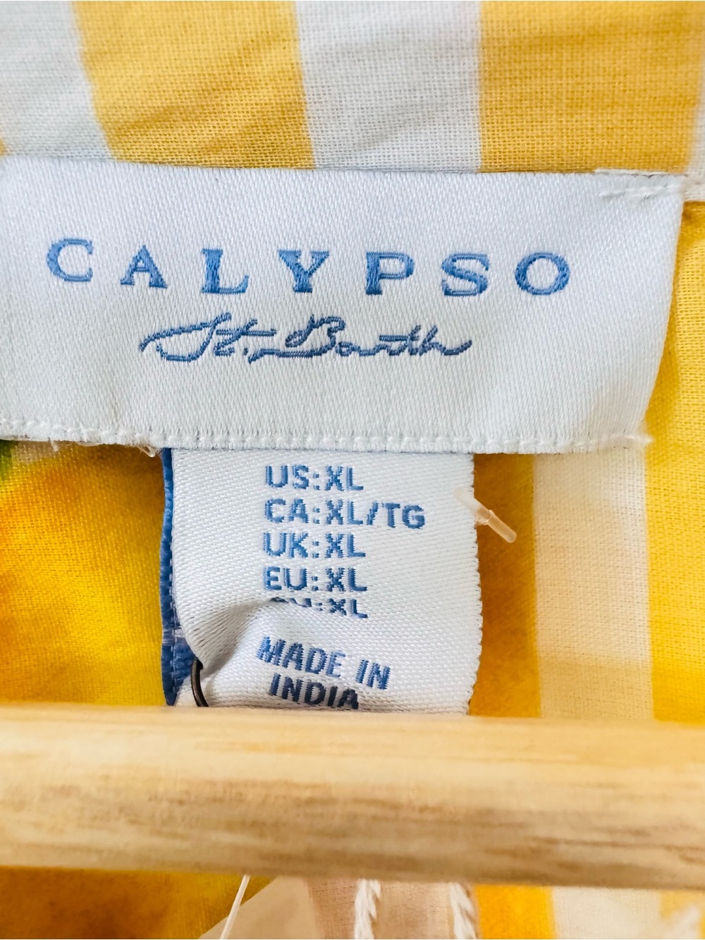 NWT Calypso St. Barth Lemon Print 100% Cotton Button Front Shirt XL Resort - Picture 3 of 8